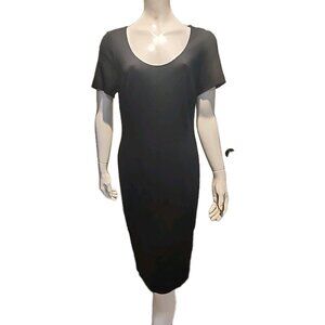 ESCADA size 10 40 womens cocktail sheath bodycon short sleeve lined midi dress
